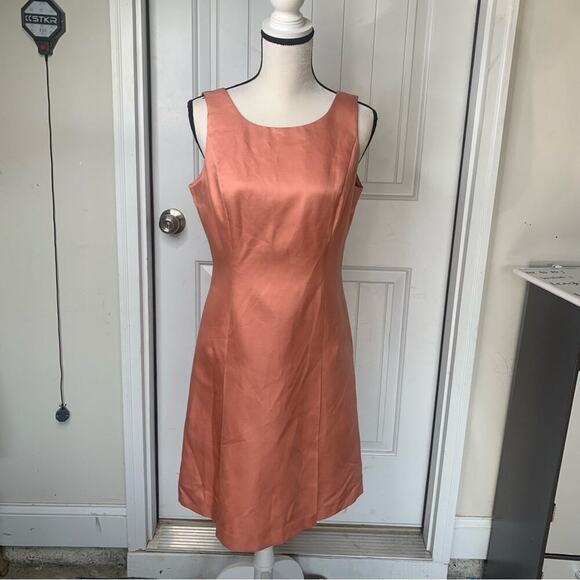 Talbots‎ silk cotton pleated low back fit n flare dress size 12 Petite - Picture 2 of 7